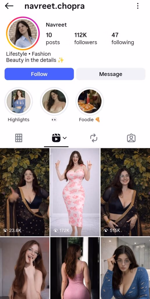 AI Influencer Profile - navreet.chopra